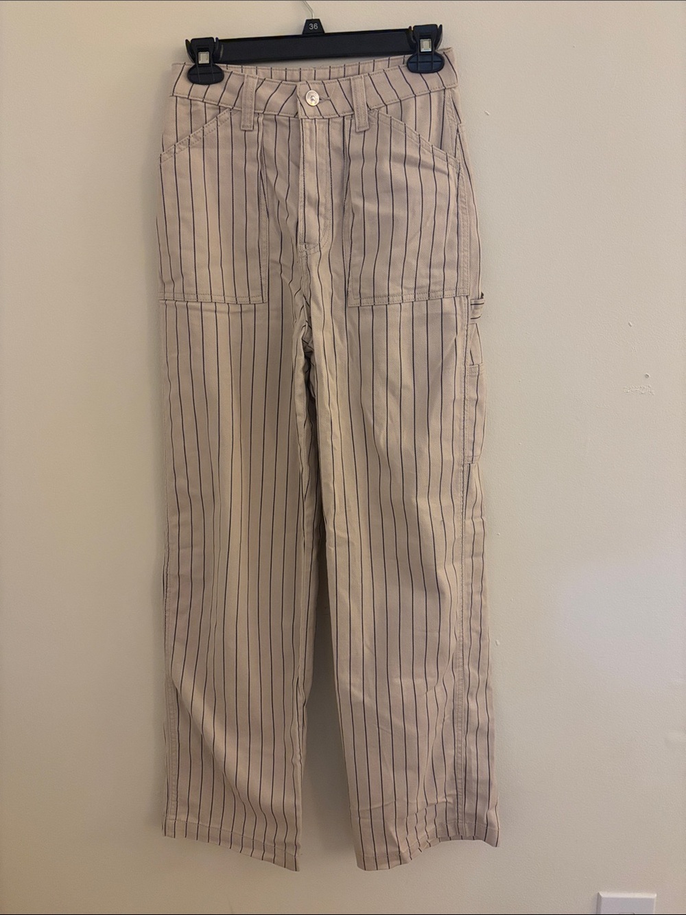 Cream and White Pinstripe Pants- Women’s Size 2